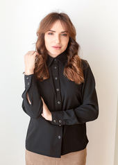 Блуза классическая черная Кара